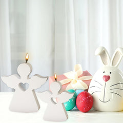 RKPM HOMES Angel Loving Heart Shape Candle Molds I 3D Fondant Angels Silicone Plaster Epoxy Mould I for DIY Handmade Ornament Chocolate Cake Décor Aromatherapy Soap Resin Art Crafts Home Decoration (Small)