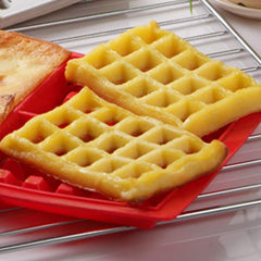 RKPM 4 Cavity Silicone Waffle Mold, 10-inch, Red