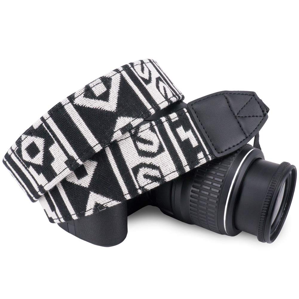 RKPM HOMES Camera Shoulder Neck Strap - Vintage DSLR Camera Belt - Cotton - White