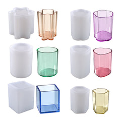 RKPM HOMES Candles Holders Resin Mold I Cylinder Pillar Silicone Epoxy Casting Mould I for Handmade DIY Jewelry Trinket Storage, Makeup Container, Flower Plant Pot, Pen Holder (Cherry Blossom Shape)