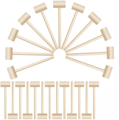 RKPM HOMES Round Wooden Hammer Mallet Pounding Toy Cute Beating Gavel Toys for Boys Girls, Size-13.6x4.2x1.7 cm. (24 Pcs)