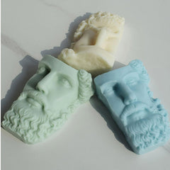 RKPM HOMES Body Shape Candle Molds I 3D Half Face David Head Abstract Sculpture Statue Mould I for DIY Handmade Ornament Aromatherapy Clay Resin Casting Art Craft Making Soap Home Party Decoration (B)