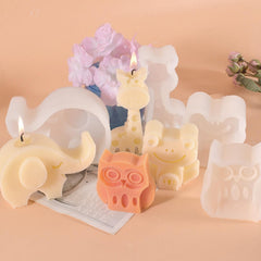 RKPM HOMES Mini Animal Shape Candle Mold I 3D Car Freshie Silicone Sculpture Mould I for DIY Handmade Aromatherapy Gypsum Soap Cake Décor, Aroma Beads Car Freshie, Resin Art Craft Making (Owl)