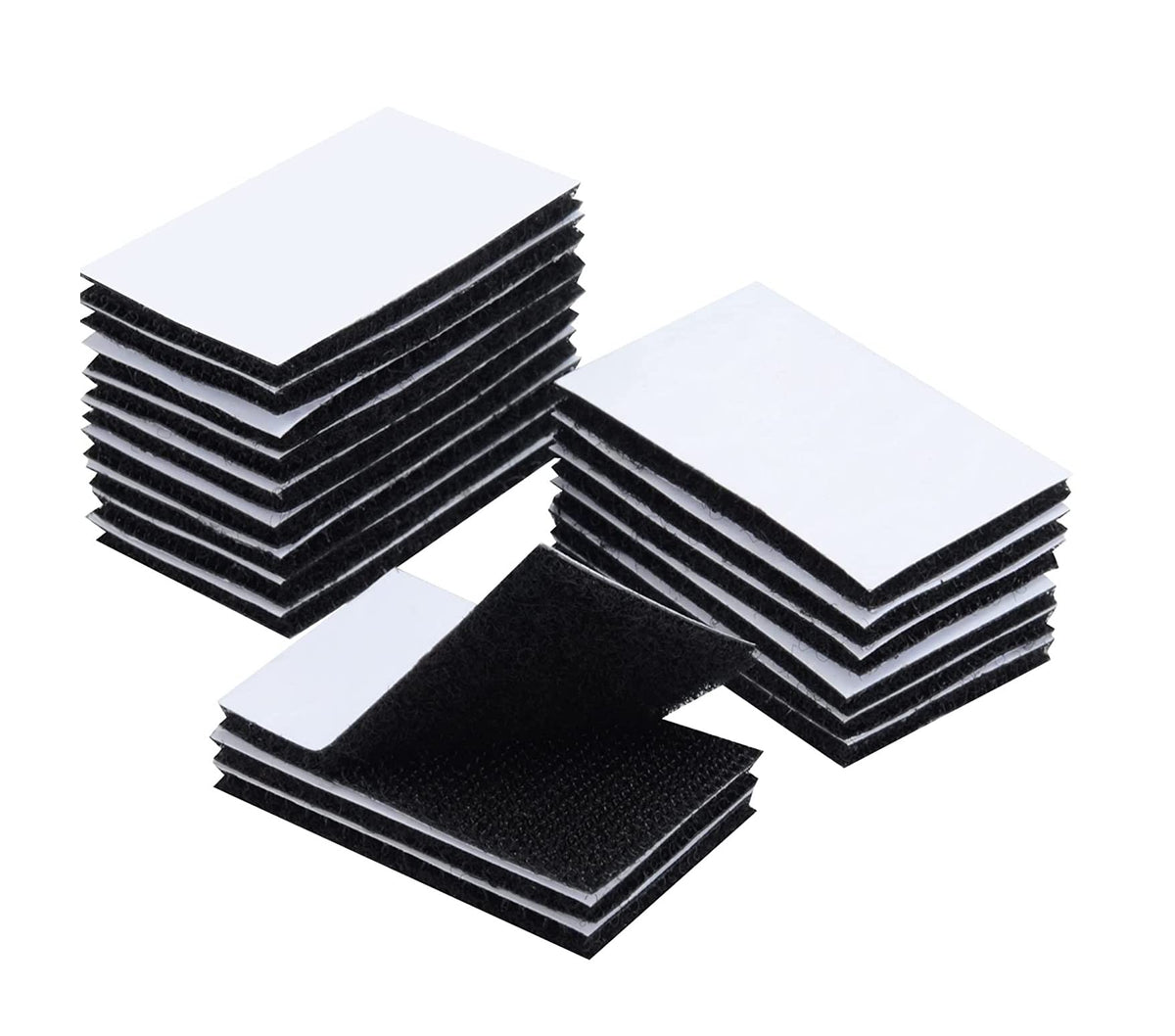 RKPM HOMES Square Double-Sided Hook Loop I Multipurpose Self Adhesive Tape I Anti Curling Velvet Loop I Interlocking Stickers for Carpet, Couch Cushion, Sofa Picture Hanging – 30 X 60 (Black - 10 Pcs)