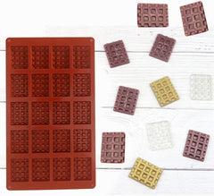 RKPM HOMES Waffle Mold I 3D Fondant Mini Waffles Maker Silicone Mould Tray I for Handmade Sugarcraft DIY Jelly, Cakes Dessert, Candy, Pastry, Cookies, Cupcake, Decoration Tools (20Cavity Square)