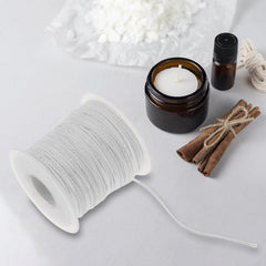RKPM HOMES Candle Wick I Natural Cotton Braided Threads I Spool Roll Pre Waxed Wicks I for DIY Handmade Candle & Soap Making, Arts & Crafts I White - 61 Meter