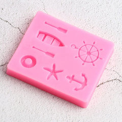 RKPM HOMES Chocolate Fondant Mold I 3D Sailboat Rowing Boat Anchor Rudder Silicone Candy Mould I for DIY Handmade Cake Décor Aroma Beads Polymer Clay Cookies Gummy Muffin Soap Resin Candle Art Crafts