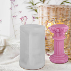 RKPM HOMES Candle Mold I 3D Fondant Cylinder Pillar Silicone Epoxy Mould I for DIY Handmade Ornament Chocolate, Cake Décor, Aromatherapy, Soap, Polymer Clay Resin Art Craft Making (Roman Column 2)