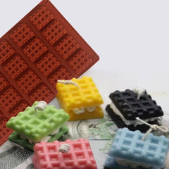 RKPM HOMES Waffle Mold I 3D Fondant Mini Waffles Maker Silicone Mould Tray I for Handmade Sugarcraft DIY Jelly, Cakes Dessert, Candy, Pastry, Cookies, Cupcake, Decoration Tools (20Cavity Square)
