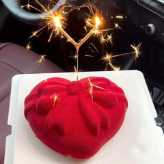 RKPM HOMES Heart Shape Cake Mould I 3D Love Big Bowknot Silicone Chocolate Mold I for DIY Handmade Soap, Candle, Candy French Dessert, Pastry, Muffin Cookies, Cupcake, Decoration Tools - 1 Cavity