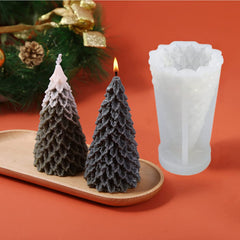 RKPM HOMES Christmas Tree Candle Mould I 3D Fondant Silicone Scented Wax Mould I Succulent Molds | Handmade Candles Making | for Mousse Dessert Soap Cake DIY Decorating (Leafy Pine)