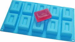 RKPM HOMES Soap Molds I 3D Fondant Rectangle Border Shape Silicone Mould I Handmade Sharp Soap Making Forms I for Bath Bombs Shower Steamer Lotion Bars Cake Baking Candle Tray - 10 Cavity