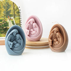 RKPM HOMES Nativity Scene Candle Mold I Jesus Family Oval Shape Silicone Scented Sculpture Mould I Succulent Molds for Handmade Ornament Aromatherapy Soap Clay Resin Epoxy Casting Art Craft Making