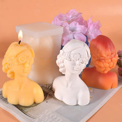 RKPM HOMES Blind Girl Shape Candle Molds I 3D Fondant Silicone Bust of Woman Wax Mould I for Handmade Ornament Aromatherapy Plaster, Soap, Resin Casting, Art Craft Making Tools