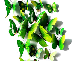 RKPM 3D Butterfly Wall Sticker 12 Pcs Green