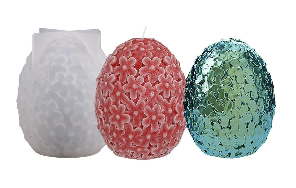 RKPM HOMES Flower Egg Candle Molds I 3D Floral Ball Silicone Epoxy Casting Mould I for DIY Handmade Ornament, Cake Décor, Aromatherapy, Soap, Resin Art Craft Making, Home Office Decoration (Large)