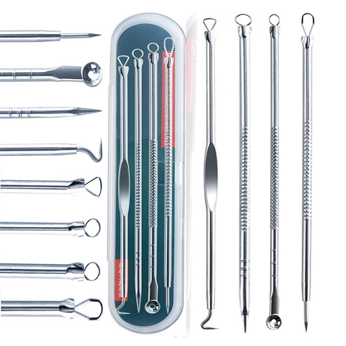 RKPM HOMES Blackhead Remover | Pimple Comedown Extractor Tool with Case | Whitehead Popping | Treatment for Blemish | Zit Removing for Nose Face Skin | Remover Tools Kit - Set of 4