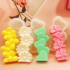RKPM HOMES Daisy Flower Shape Pillar Resin Candle Molds I 3D Fondant Silicone Wax Mould I Handmade Candles Ornament Making I for DIY Chocolate, Cake Décor, Aromatherapy, Soap, Resin Art Craft Making