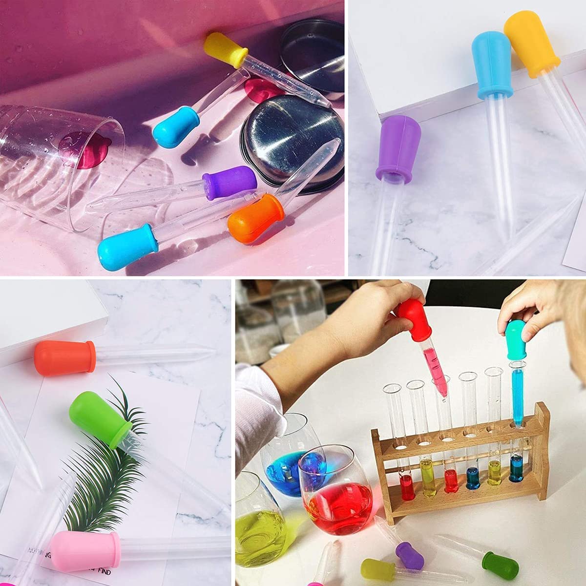 Children Using Liquid Dropper RKPM HOMES Liquid Droppers for Kids | Silicone and Plastic 5ml Clear M ...