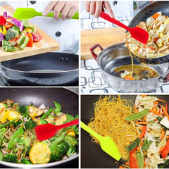 RKPM Silicone Spatula Set ,100% Food Grade ,Heat Resistant Silicone Kitchen Utensils Set for Baking, Cooking & More, One-Piece Design - Nonstick - Dishwasher Safe - Multicolor (2 Pcs)