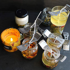 RKPM HOMES Metal Candle Wick Holder | 3 Holes Stainless Steel Wick Centering Devices | Clips for DIY Candle Making Decorating Art Cakes Crafts | Silver