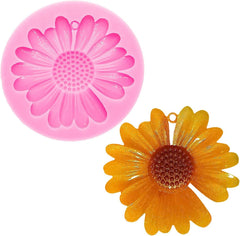 RKPM HOMES Keychain Mold I Daisy Flower Shape with Hole Silicone Epoxy Mould I for Handmade DIY Pendant Necklace Jewelry, Resin Casting, Chocolate, Cake Décor Art Craft Making (with Hole)