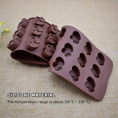 RKPM HOMES Silicone Chocolate Mold Candy Mold Jelly Ice Cube Tray Muffin Sugar Craft Fondant Mold Mould Cake Decorating Tools (Double Heart Chocolate Mold)