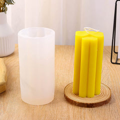 RKPM HOMES Candle Mold I 3D Fondant Four Leaf Clover Cylinder Pillar Silicone Epoxy Mould I for Handmade Ornament Aromatherapy Soap, Resin Casting, Art Craft Making - 1 Cavity