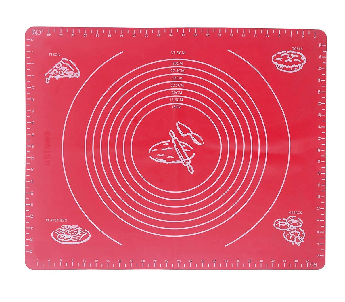 RKPM Homes Baking Mat | Non-Stick Fondant Rolling Silicone Mat | Chapati Atta Kneading Mat | Reusable Pastry Heat-Resistant BPA Free | Stretchable for Kitchen Roti Chapati Cake Pad (Red)