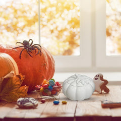 RKPM HOMES Candles Holders Resin Mold I Pumpkin Shape Concrete Silicone Epoxy Casting Jar Mould with Lid I for DIY Handmade Necklace Art Crafts Jewelry Storage Box Ring Trinket Container Home Décor (A)