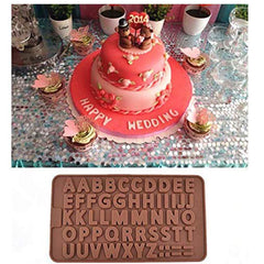 RKPM HOMES Alphabet Shape Chocolate Mould | ABCD Silicone Candy Mold | Baking Tools for Cake Chocolate Candy Ice Jelly | Cake Baking Moulds | Bakeware Molds | Brown - Set of 1
