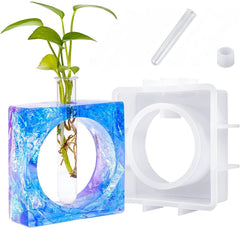 RKPM HOMES Resin Molds I Vase Casting Planter Silicone Epoxy Mould with Test Tubes I Perfect for Propagating DIY Hydroponic Flowers Plants Home Office Garden Wedding Decoration (Square Shape)