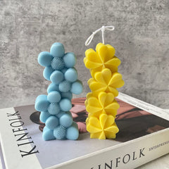 RKPM HOMES Four Leaf Clover Shape Pillar Resin Candle Molds I 3D Fondant Silicone Wax Mould I Handmade Candles Ornament Making I for DIY Chocolate, Cake Décor, Aromatherapy, Soap, Resin Art Craft Making