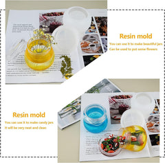 RKPM HOMES Box Resin Molds I Crystal Silicone Epoxy Casting Mould with Lid I Jar Mold for DIY Handmade Necklace Earring Art Crafts Jewelry Storage Box Ring Trinket Container (Pudding)