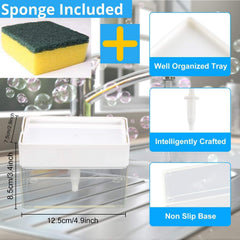 RKPM HOMES Soap Dispenser, Sponge Holder Sink Dish Washing Soap Dispenser