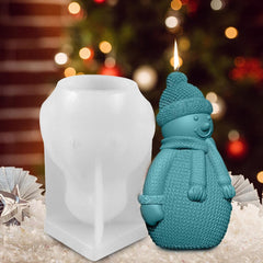 RKPM HOMES Snowman Candle Mold I Fondant Silicone Christmas Scented Wax Mould I Succulent Molds | Handmade Candles Making | Mould for Mousse Dessert Soap Cake DIY Decorating Art Cakes Crafts - 1 Pcs