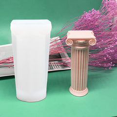 RKPM HOMES Candle Mold I 3D Fondant Cylinder Pillar Silicone Epoxy Mould I for DIY Handmade Ornament Chocolate, Cake Décor, Aromatherapy, Soap, Polymer Clay Resin Art Craft Making (Greek Pillar)