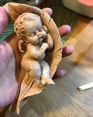 RKPM HOMES Baby Angel Candle Mold I 3D Fondant Sleeping Baby on a Leaf Shape Silicone Epoxy Mould I for DIY Handmade Ornament Chocolate Cake Décor Aromatherapy Soap Resin Art Craft Making Home Décor