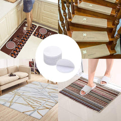 RKPM HOMES Round Double-Sided Hook Loop I Multipurpose Self Adhesive Tape I Non-Slip Anti Curling Velvet Loop I Interlocking Stickers for Carpets Mats Pillows Sofa Couch Blankets - 2 cm (White - 100)