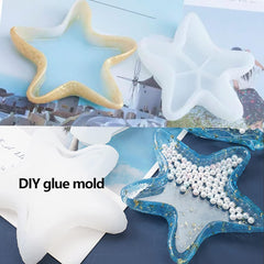RKPM HOMES Starfish Box Resin Mold I 3D Sea Shell Silicone Silica Gel Epoxy Casting Craft Mould Tray I for DIY Homemade Ornament Jewelry Storage Trinket Container Candle Flower Pot Holder Home Décor