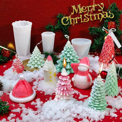 RKPM HOMES Christmas Tree Candle Mold I 3D Fondant Silicone Scented Wax Mould I Succulent Molds | Handmade Candles Making | for Mousse Dessert Soap Cake DIY Decorating (Luo Ye)