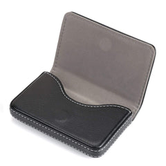 RKPM Stylish Pocket Sized Stitched Leather Visiting Card Holder for Keeping Business Cards and More - Black