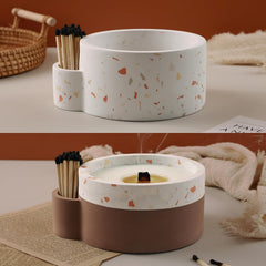 RKPM HOMES Candle Holder Vase Resin Mold with Match Holder I 3D Large Round Vessels Silicone Epoxy Casting Mould I Concrete Molds for DIY Handmade Storage Box Plaster Art Crafts Flower Plant Holder