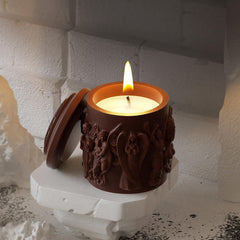 RKPM HOMES Jesus Bottle Nativity Storage Box Resin Mold I 3D Round Angel Shape Silicone Epoxy Casting Mould with Lid I for DIY Handmade Jewelry Ring Trinket Makeup Organizer Flower Pot Candle Jar