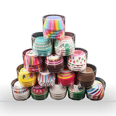 RKPM Fancy Colorful Baking Muffin Paper Cups/Liners (Single/Assorted Pack of 100 /Prints) 800 (8 Tin)