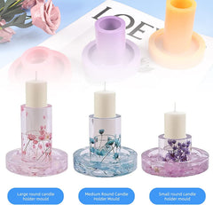 RKPM HOMES Candles Holders Resin Mold I Round Pillar Candlestick Silicone Epoxy Mould I for Homemade Ornament DIY Clay, Resin Casting, Art Craft Home Decoration Making I Medium - Pack of 1