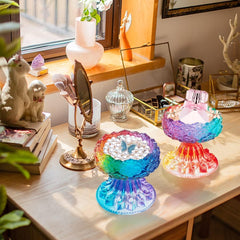 RKPM HOMES Lotus Shape Candles Holders Resin Mold I Flower Candlestick Tealight Epoxy Casting Silicone Mould I for DIY Handmade Art Craft Jewelry Storage Box Trinket Container Home Party Decoration