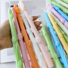RKPM HOMES Candle Stick Mold I 3D Long Rod Pillar Silicone Epoxy Mould I for DIY Handmade Ornament Cake Décor Aromatherapy Soy Wax Resin Art Craft Making Home Table Decoration (Flower)