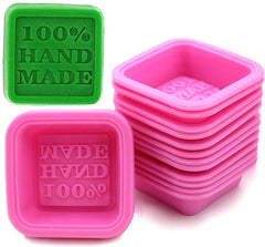 RKPM HOMES DIY Handmade Soap Molds, Cupcake Liners - 100% Handmade Square Silicone - Microwave, Oven, Refrigerator, Freezer and Dishwasher Safe for Homemade Craft (Square) (Soap Mold 12 Pcs)