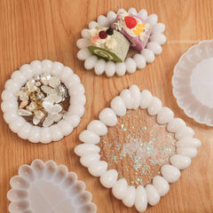 RKPM HOMES Bubble Coaster Mould I Silicone Irregular Pebbles Epoxy Resin Deep Casting Tray I for DIY Homemade Ornament Art Crafts Jewellery Storage Ring Trinket Container Cup Mat Home Table Décor (Oval)